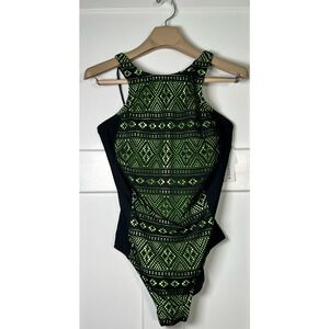 Splashletics Swimsuit Size XL Black Neon Green NWT 1 piece‎